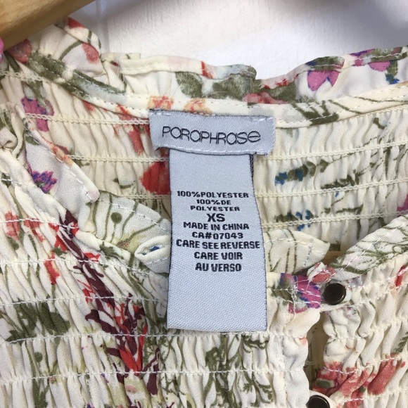 Cottage Core floral boho blouse Paraphrase gathers and long sleeves ruffle cuffs - Picture 3 of 11